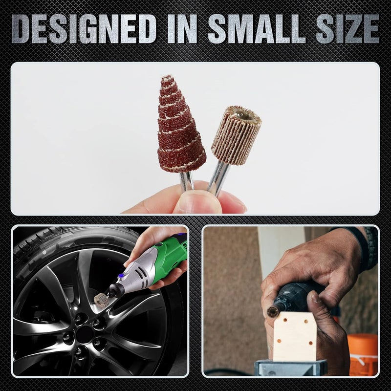 Pukamam 20 Pcs Flap Wheel Sander Set 80 Grit Sanding Wheel for Drill 1/4" Shank for Metal Wood - Image 4